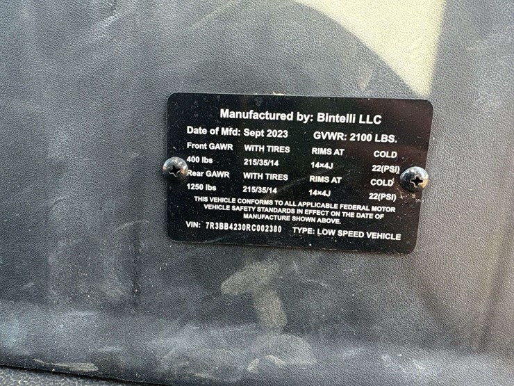 2023-bintelli-electric-golf-cart-w/-on-board-charger-(14-miles-showing)-image-19