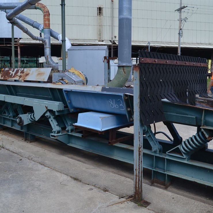 ACTION 24"X28' BALANCED VIBRATING CONVEYOR W/ MDI METAL DETECTOR W/ 3HP DRIVE MOTOR