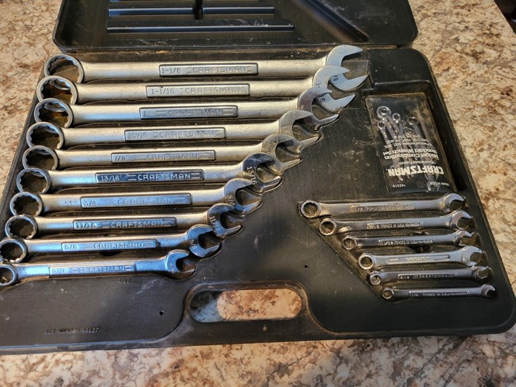 lot-16.-craftsman-wrench-set-1/4"-to-1-1/8"-with-small-set-5/32"-to-7/16".-made-in-usa-image-2