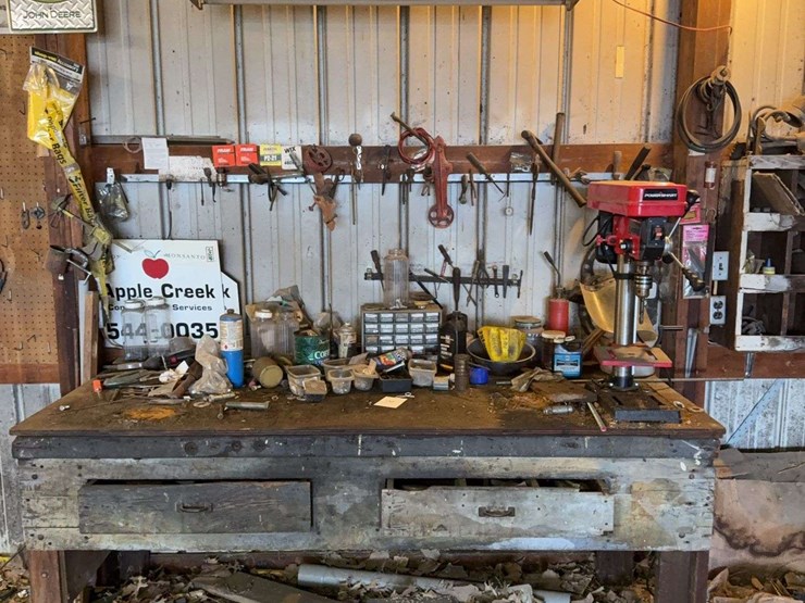 workbench-with-power-smart-drill-press-and-various-tools-image-1