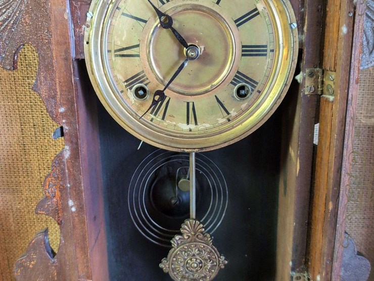two-clocks-including-welch-mantle-clock-and-miniature-grandfather-clock-image-2