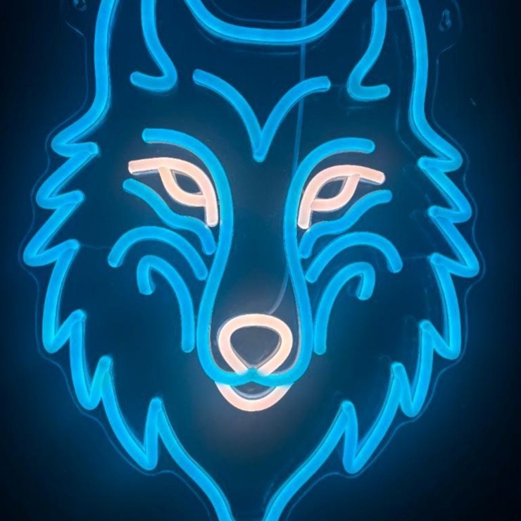 New Wolf Head 11in x 15in LED Light-Works