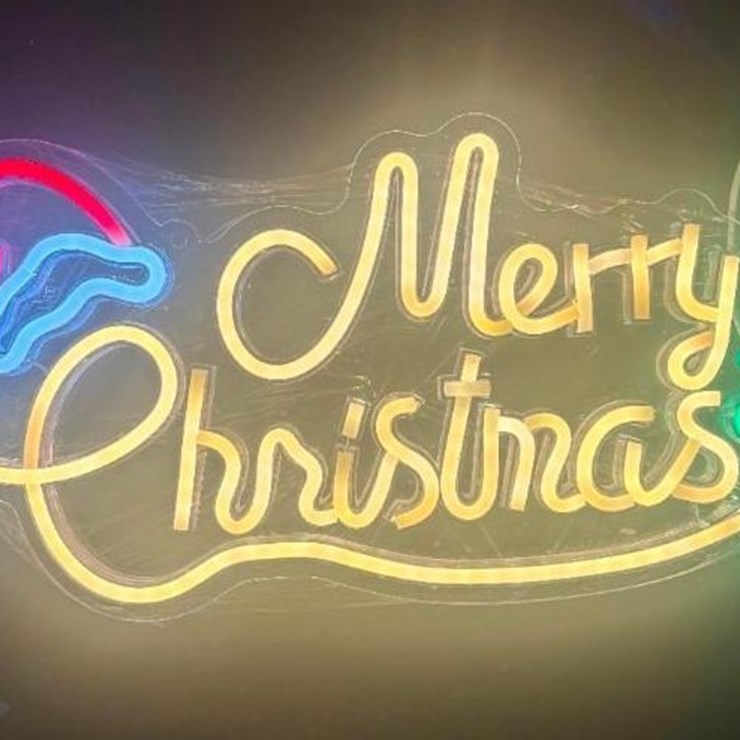 New Merry Christmas 12in x 16in LED Light-Works