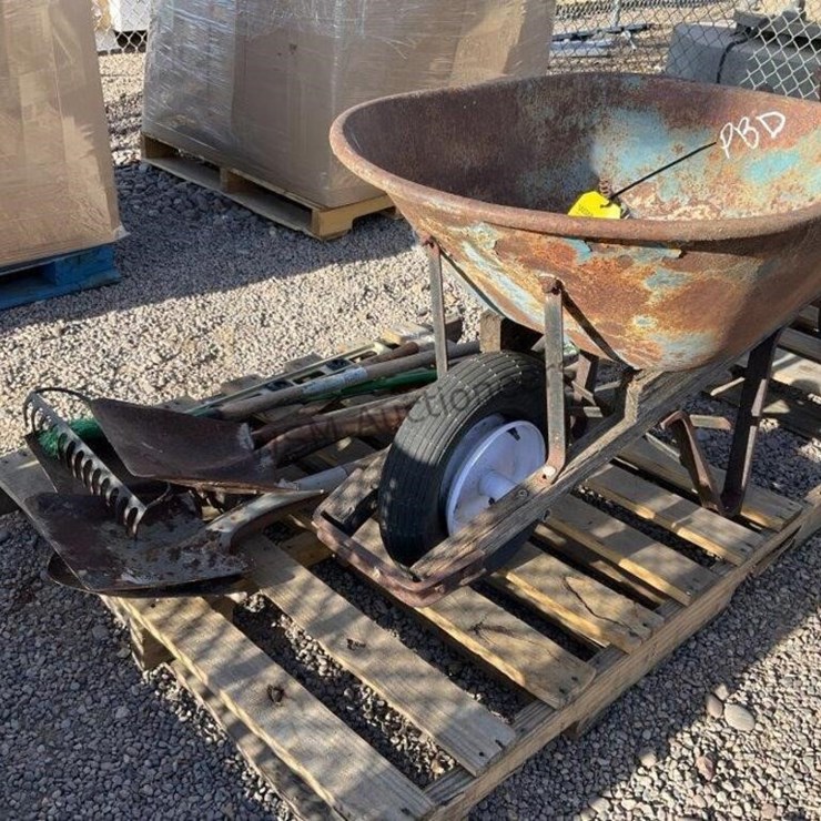 WHEEL BARROW W/ ASST HAND TOOLS