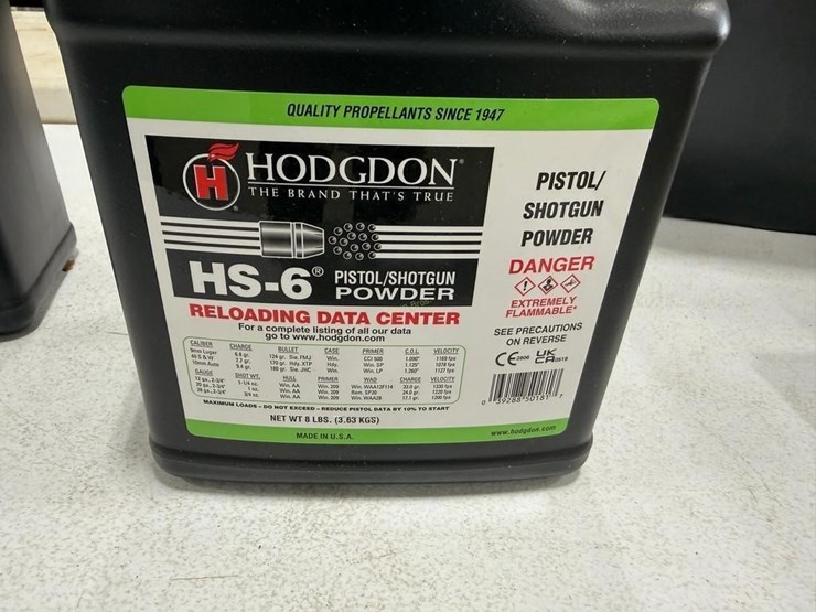 (2)-8lb-hodgdon-hs-6-pistol/shotgun-powder-jugs-image-2