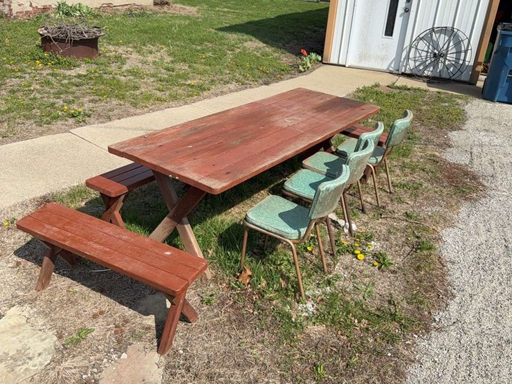 eight-foot-table-with-benches-and-chairs-image-1
