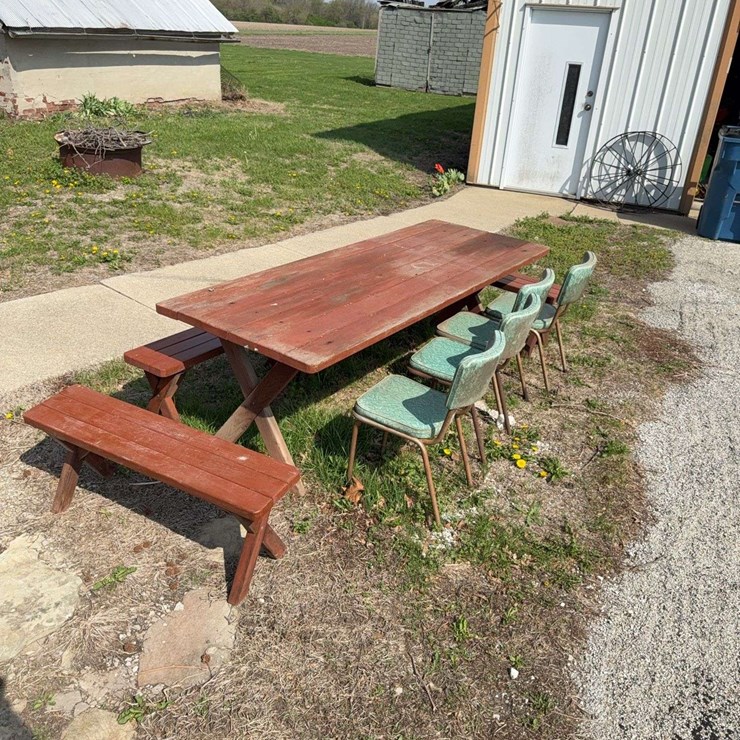 Eight-Foot Table with Benches and Chairs