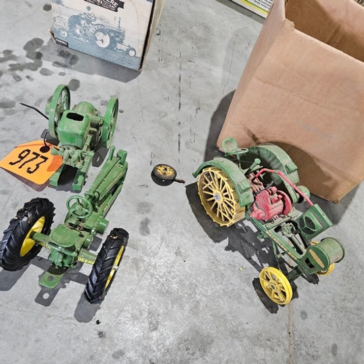 #973 • Box Of Assorted Small Toy Tractors