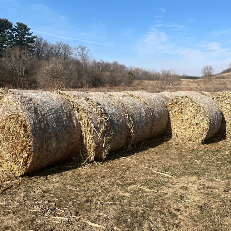 #1503 • (8) 2025 4' X 5' Corn Stalk Round Bales (Connersville, WI)