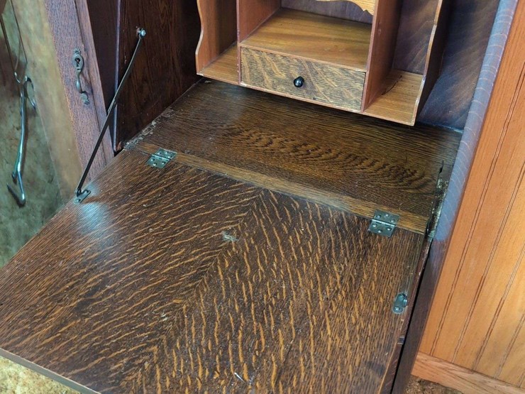 wooden-secretary-desk-and-display-cabinet-combination-image-5