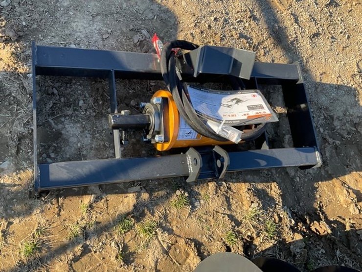 #56-•-unused-wolverine-skid-steer-auger-drive-&-bit-attachment-with-2-augers-image-1