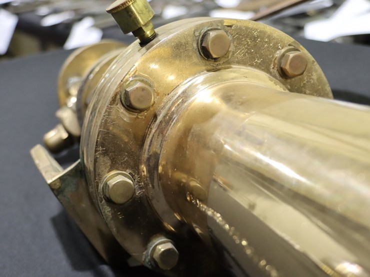 #84-•-vintage-maritime-brass-signal-horn-with-valve-&-handle-(28”)-image-9