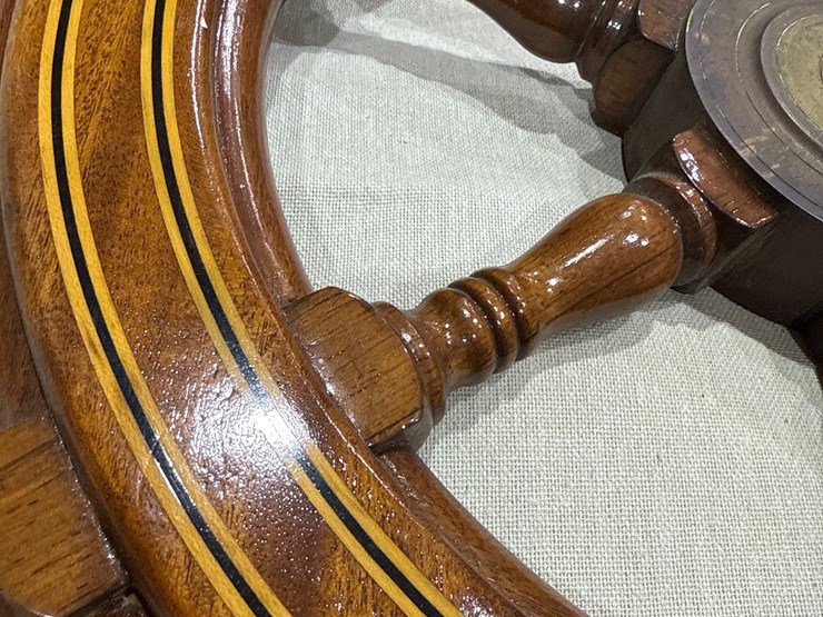 #27-•-27"-restored-wooden-ship-steering-wheel-image-12