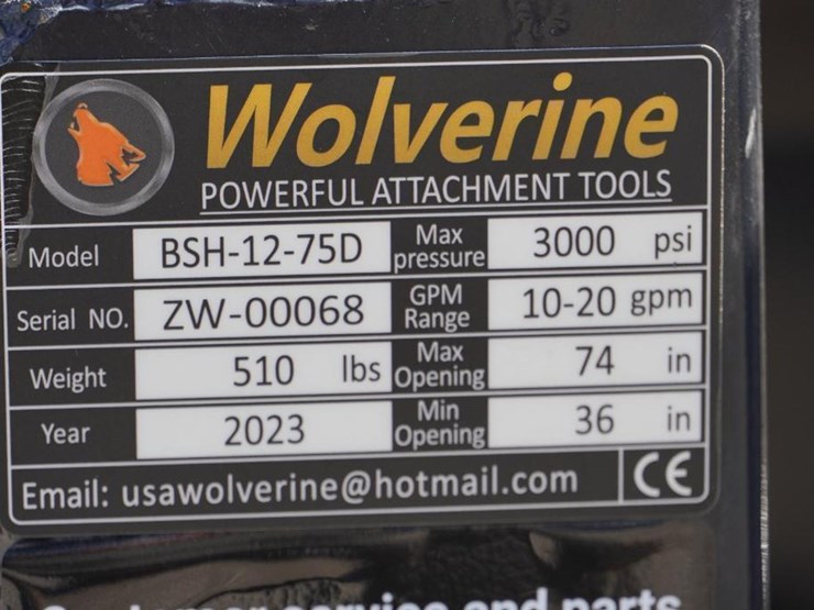 #1406-•-unused-wolverine-skid-steer-bale-squeeze-hydraulic-adjustable-attachment-image-5
