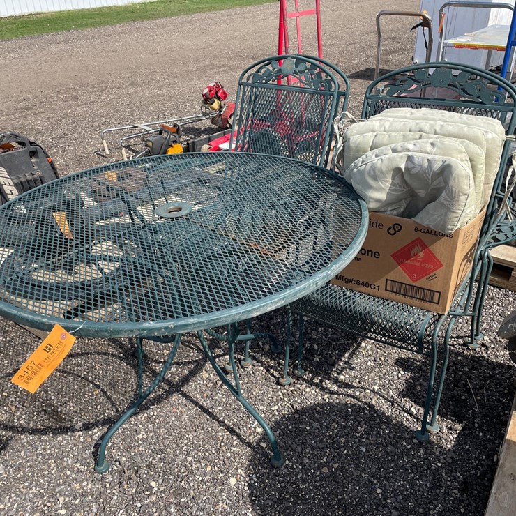 #3457 • Metal Patio Table and Chairs