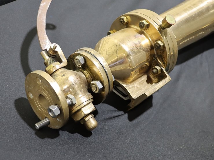 #84-•-vintage-maritime-brass-signal-horn-with-valve-&-handle-(28”)-image-7