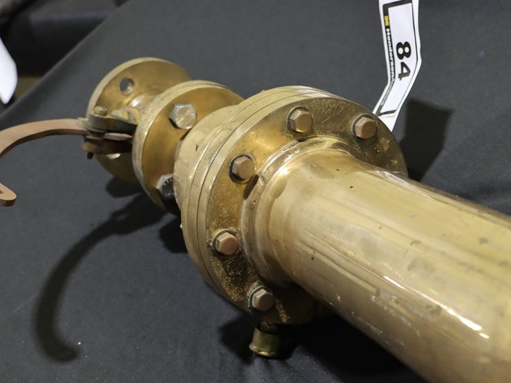 #84-•-vintage-maritime-brass-signal-horn-with-valve-&-handle-(28”)-image-4