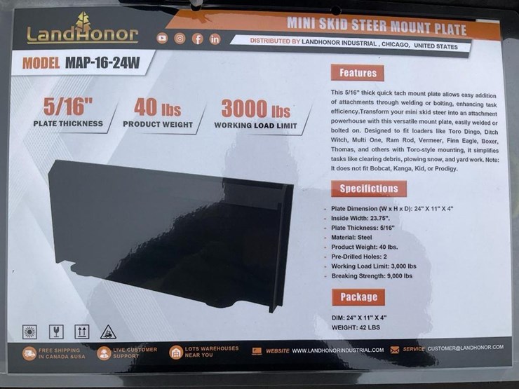 #1401-•-unused-weldable-mini-skid-steer-plate-image-2