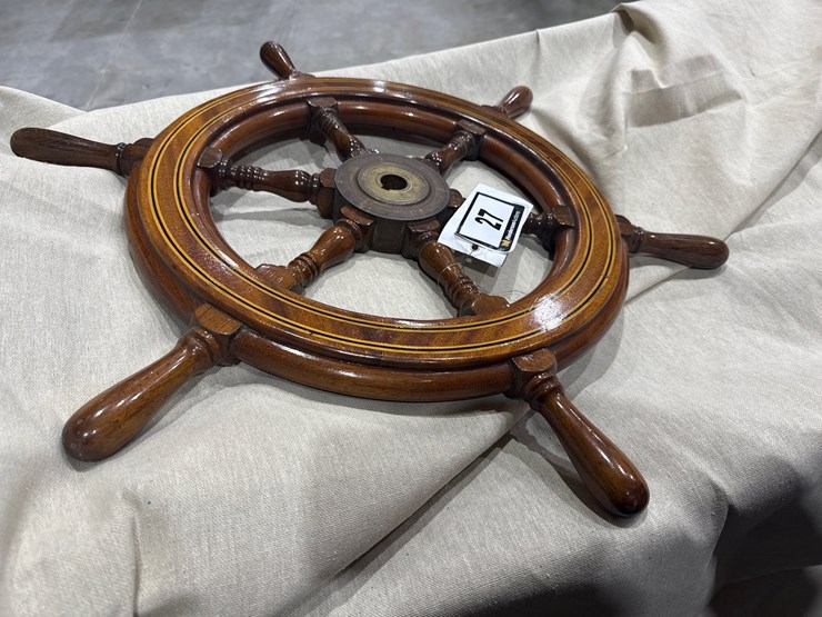 #27-•-27"-restored-wooden-ship-steering-wheel-image-13
