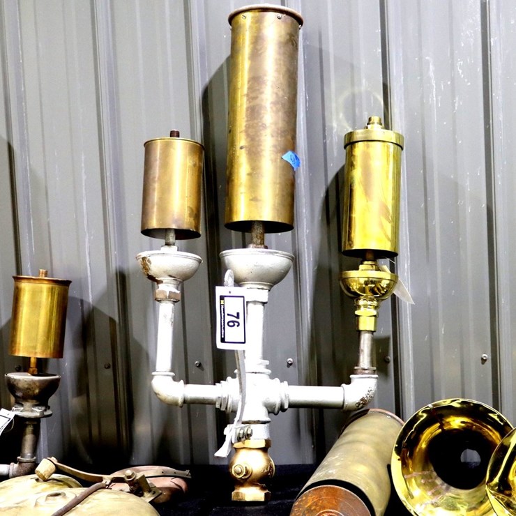 #76 • MULTI-CHIME INDUSTRIAL STEAM WHISTLE SET WITH POWELL BRASS VALVE