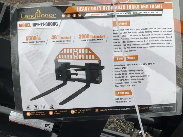 #1387-•-unused-land-honor-skid-steer-hydraulic-adjustable-forks-image-6