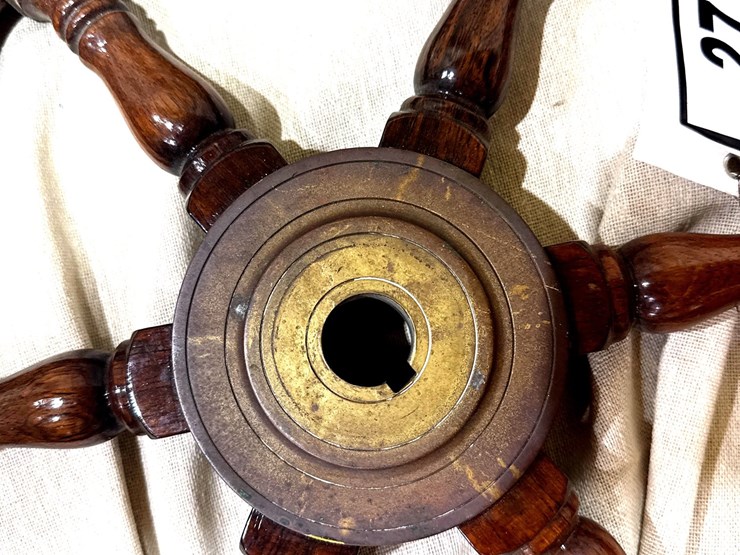 #27-•-27"-restored-wooden-ship-steering-wheel-image-11