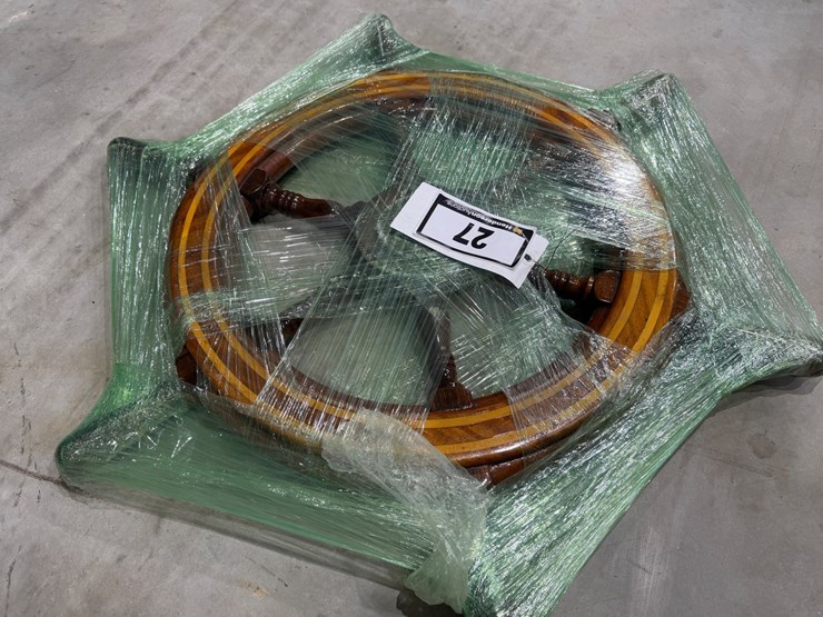 #27-•-27"-restored-wooden-ship-steering-wheel-image-5