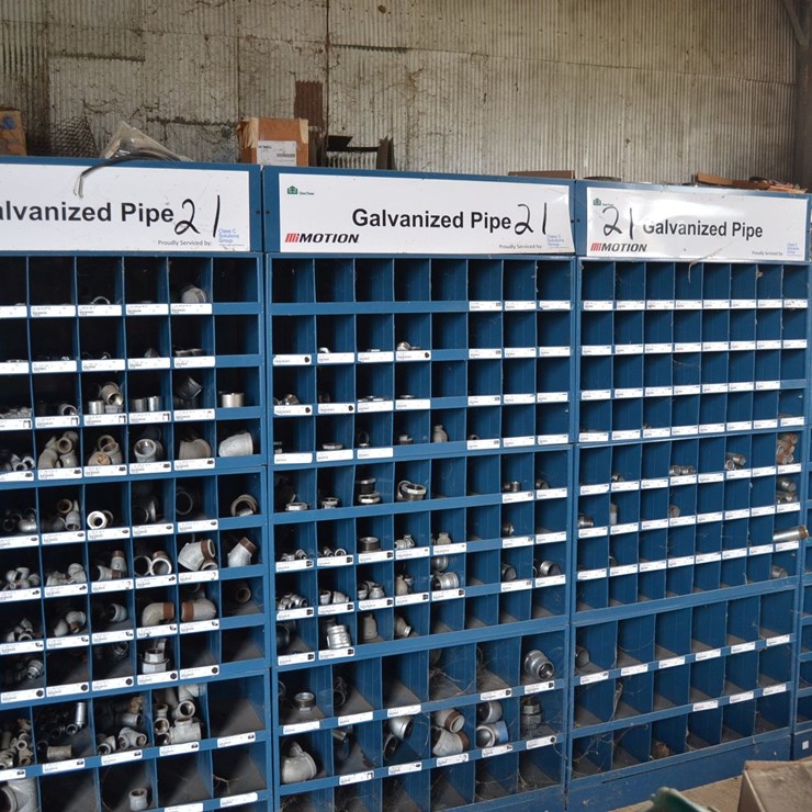 8 SECTION STEEL SHELF W/ GALVANIZED & BLACK IRDN PIPE FITTING