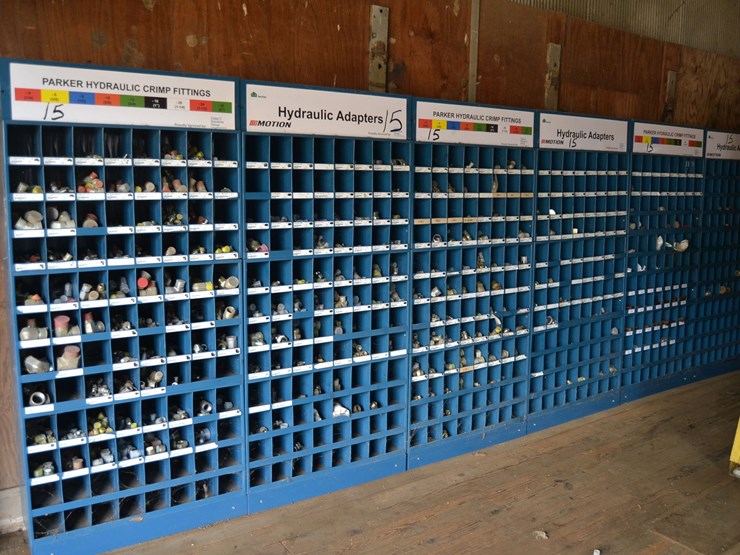 6-section-bolt-bin-w/-parker-hydraulic-fittings-image-1