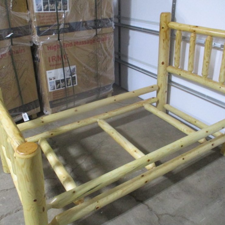 #7141 • Twin Log Bed