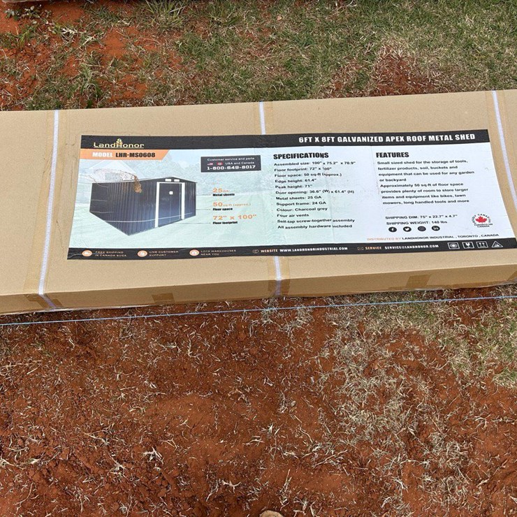 2026 LandHonor 6 x 8 Metal Shed