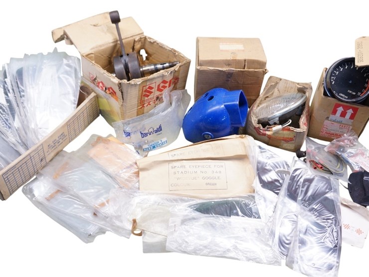 japanese---suzuki,-kawasaki,-helmet-goggle-lenses-etc…-miscellaneous-parts-lot-image-1