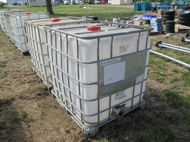 #45967-•-lot-of-(2)-250gal-plastic-tote-w/-cages-image-2