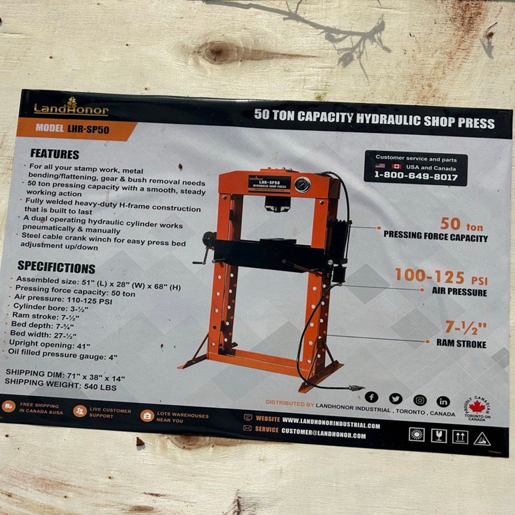 2026 LandHonor Hyd Press