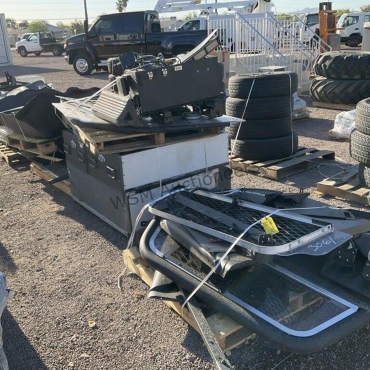 (4) PALLETS OF MISC AUTOMOTIVE SEATS, TOOLBOXES &