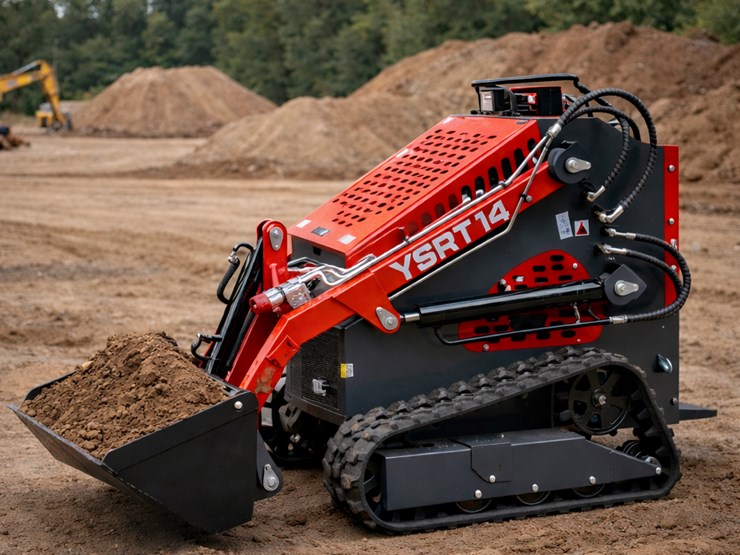 2026-agt-industrial-ysrt14-stand-on-mini-skid-steer-loader,-6"-track-belts,-32"-bucket,-unused-image-1