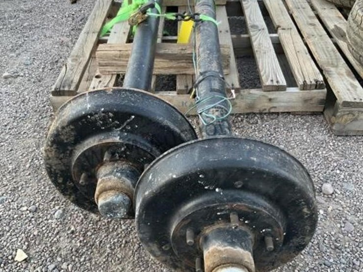 (2)-5-lug-trailer-axles-w/-(6)-tires-&-wheels-image-5