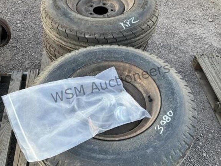 (2)-5-lug-trailer-axles-w/-(6)-tires-&-wheels-image-6