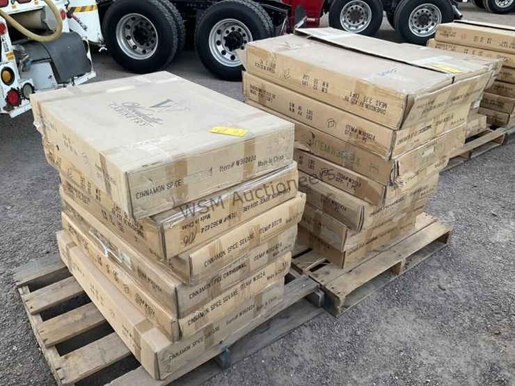 (2)-pallets-of-woodville-cinnamon-spice-cabinets-image-1