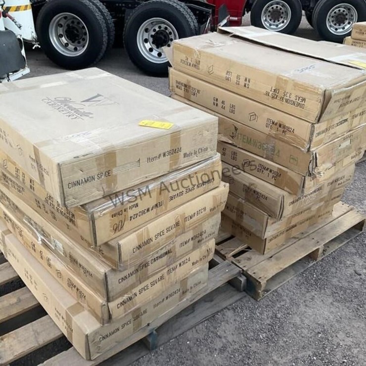 (2) PALLETS OF WOODVILLE CINNAMON SPICE CABINETS