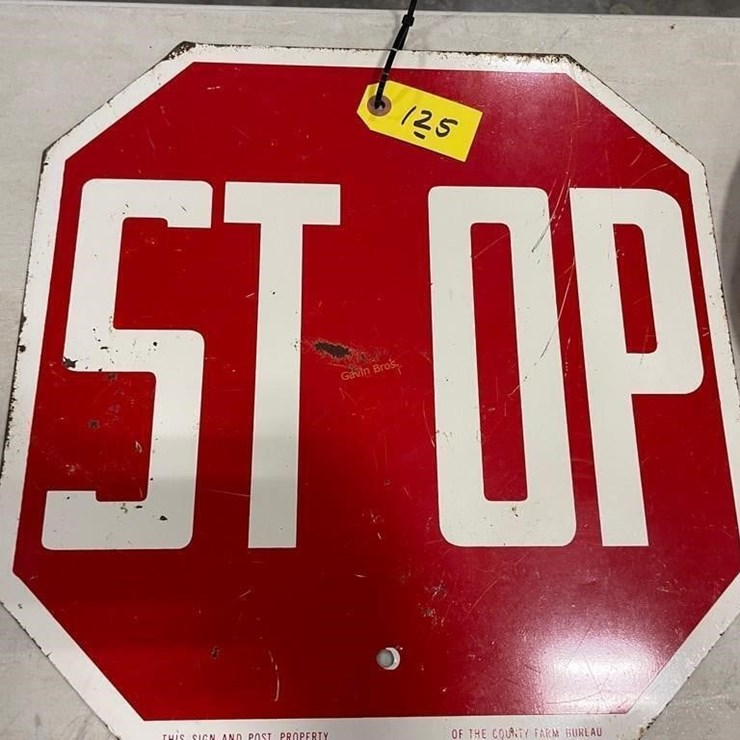 County Farm Bureau Stop Sign