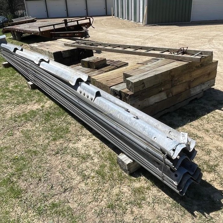 Guard rail and wood posts