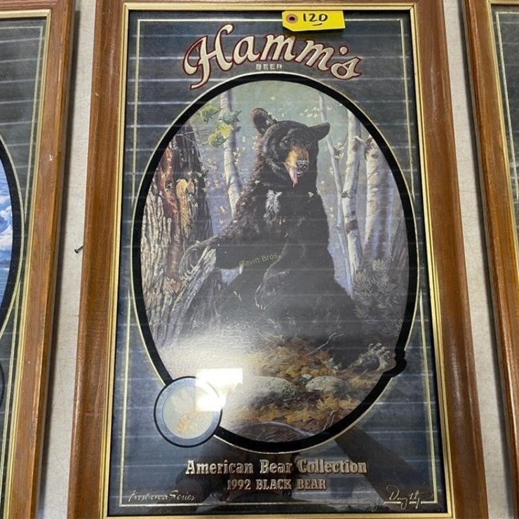 Hamm's Beer 1992 Black Bear Mirror
