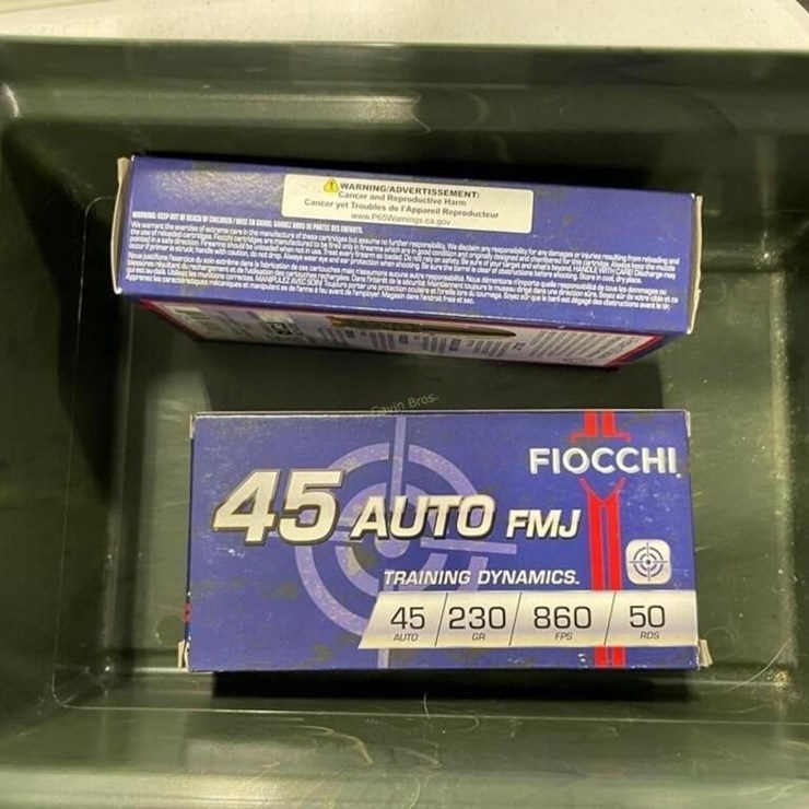 100 Rounds Fiocchi 45 Auto Ammo & case