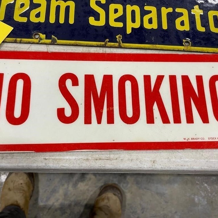 W.H Brady Co "NO SMOKING" Plastic Sign