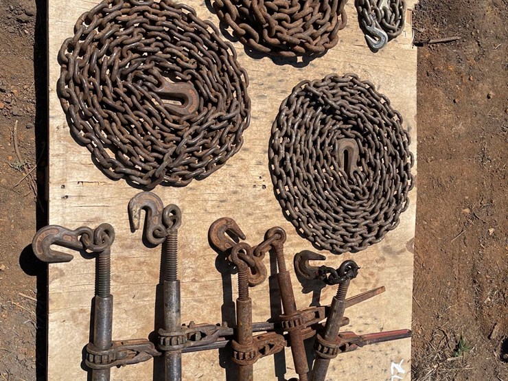 contents-of-pallet;-5-chain-ratcheting-chain-binders-with-5-various-chains-image-2