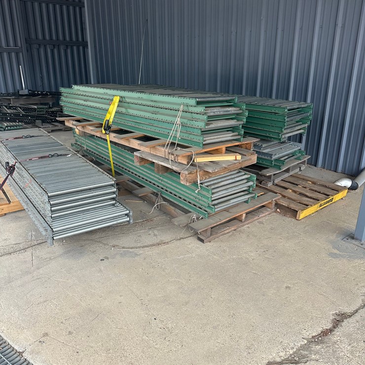 UNUSED (30)-SECTION 1-1/4" STEEL ROLLER ROACH CONVEYORS & (31)-SECTION ROUND BALL ROACH CONVEYOR PANELS