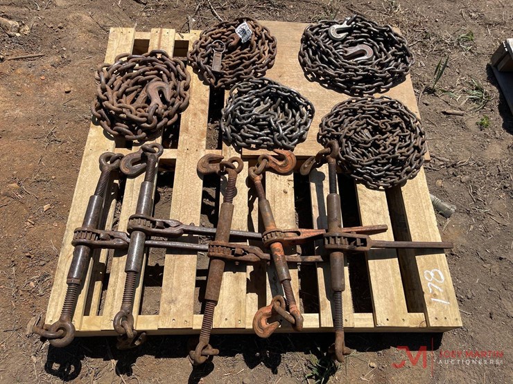 contents-of-pallet;-5-chain-ratcheting-chain-binders-with-5-various-chains-image-2
