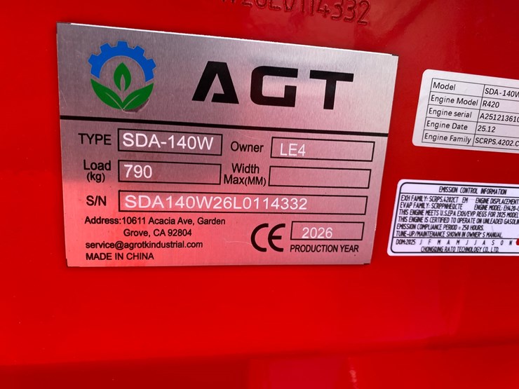 #1153-•-agt-sda-140w-wheeled-ride-on-mini-skid-steer-image-14