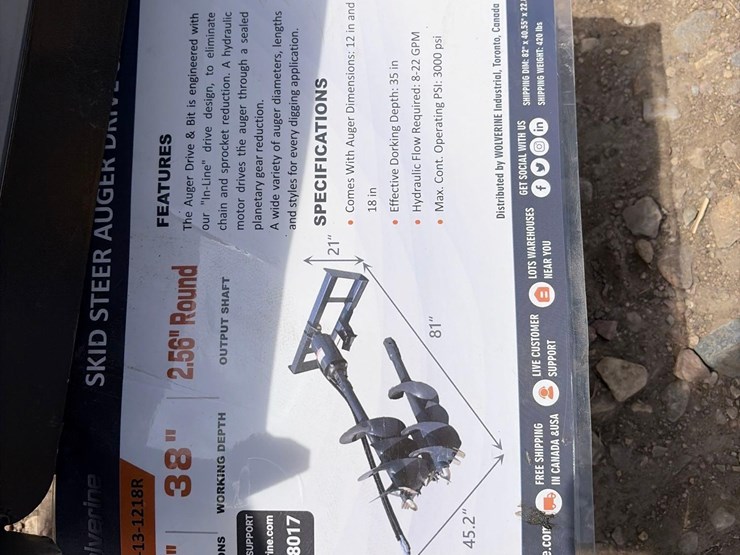 unused-2026-wolverine-adb-13-1218r-skid-steer-auger-drive-&-bit-attachment-image-5